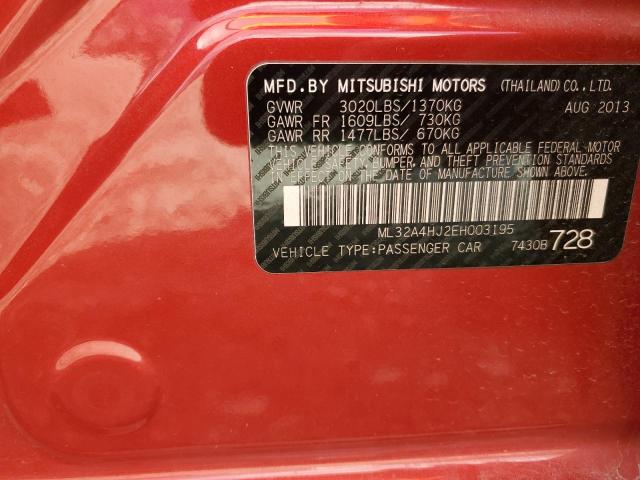 Photo 11 VIN: ML32A4HJ2EH003195 - MITSUBISHI MIRAGE ES 