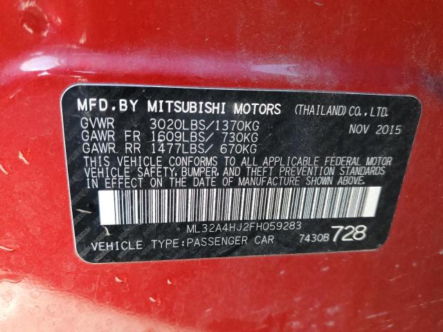 Photo 11 VIN: ML32A4HJ2FH059283 - MITSUBISHI MIRAGE ES 