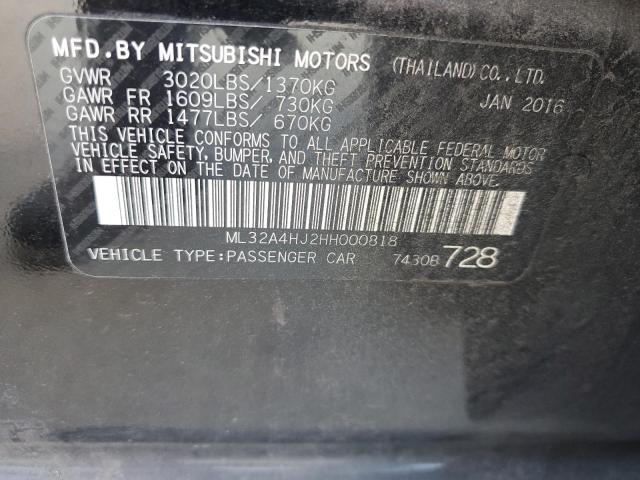 Photo 11 VIN: ML32A4HJ2HH000818 - MITSUBISHI MIRAGE SE 