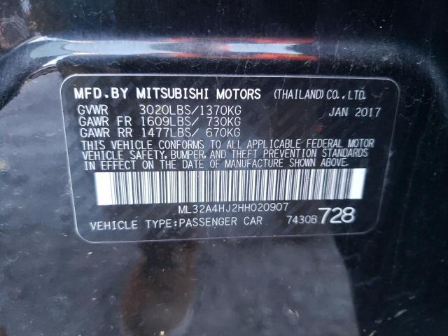 Photo 9 VIN: ML32A4HJ2HH020907 - MITSUBISHI MIRAGE SE 