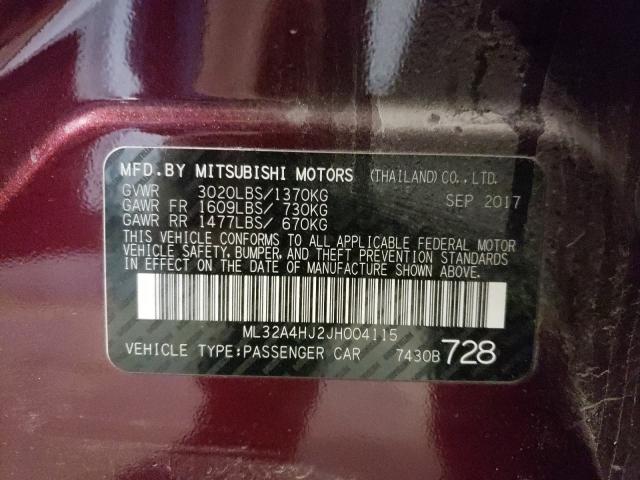 Photo 9 VIN: ML32A4HJ2JH004115 - MITSUBISHI MIRAGE SE 