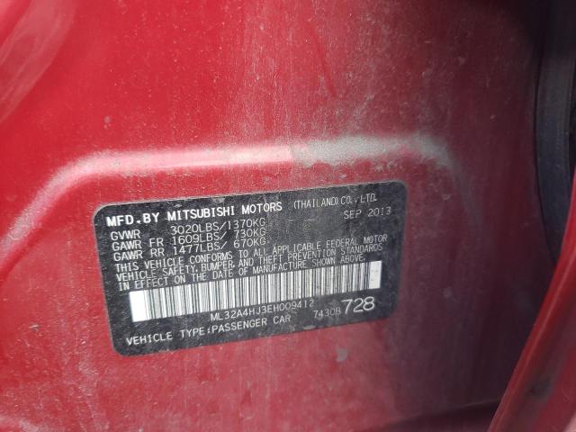 Photo 9 VIN: ML32A4HJ3EH009412 - MITSUBISHI MIRAGE ES 