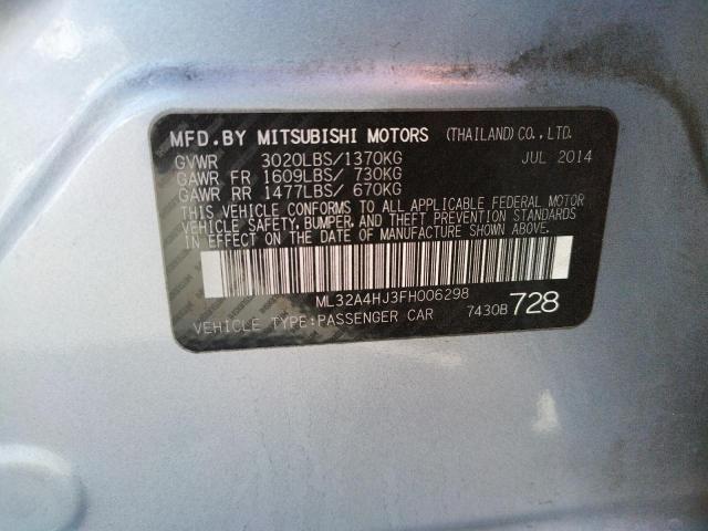 Photo 9 VIN: ML32A4HJ3FH006298 - MITSUBISHI MIRAGE ES 