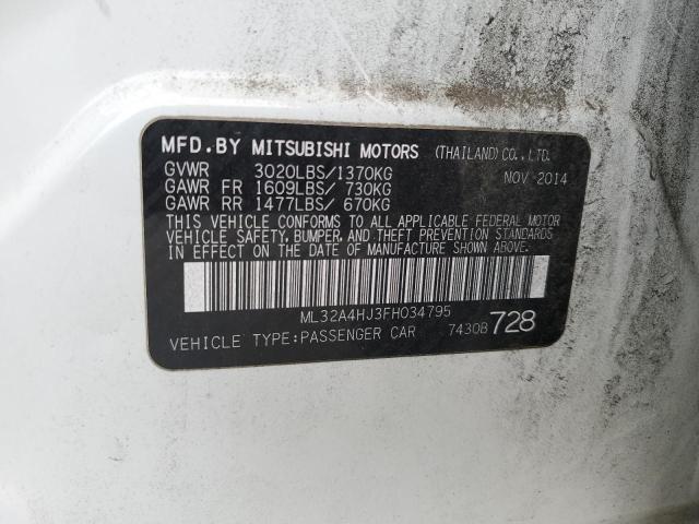 Photo 11 VIN: ML32A4HJ3FH034795 - MITSUBISHI MIRAGE ES 