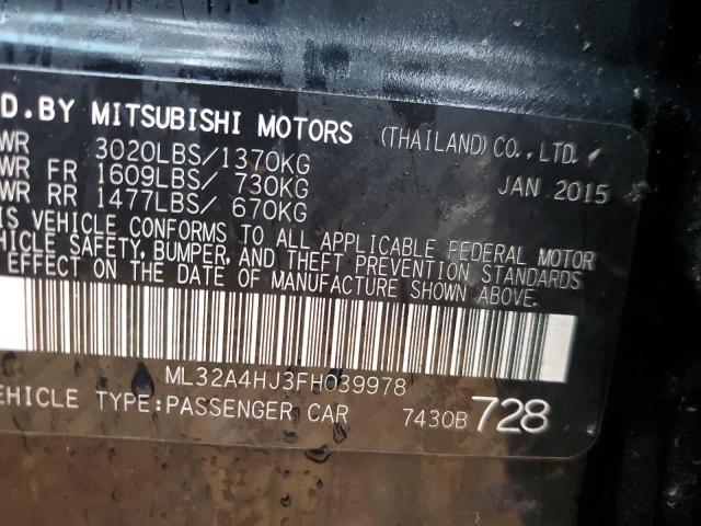 Photo 11 VIN: ML32A4HJ3FH039978 - MITSUBISHI MIRAGE ES 