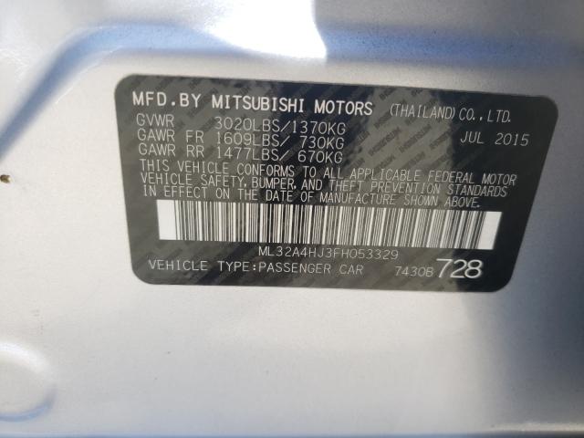 Photo 9 VIN: ML32A4HJ3FH053329 - MITSUBISHI MIRAGE ES 