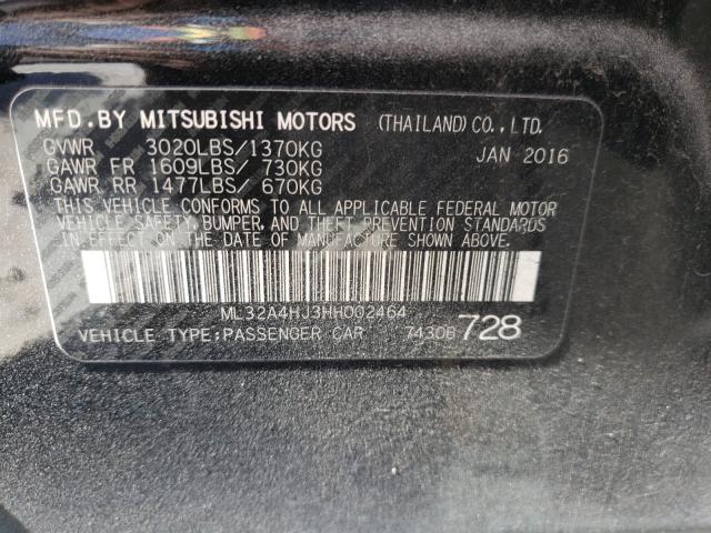 Photo 9 VIN: ML32A4HJ3HH002464 - MITSUBISHI MIRAGE SE 