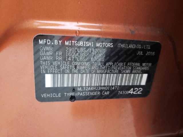 Photo 9 VIN: ML32A4HJ3HH011472 - MITSUBISHI MIRAGE SE 