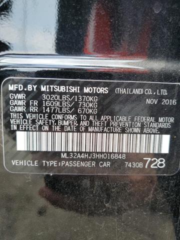 Photo 9 VIN: ML32A4HJ3HH016848 - MITSUBISHI MIRAGE SE 