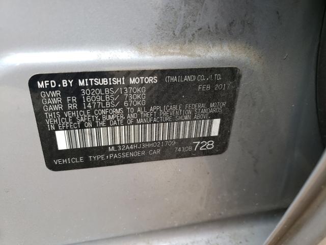 Photo 9 VIN: ML32A4HJ3HH021709 - MITSUBISHI MIRAGE SE 