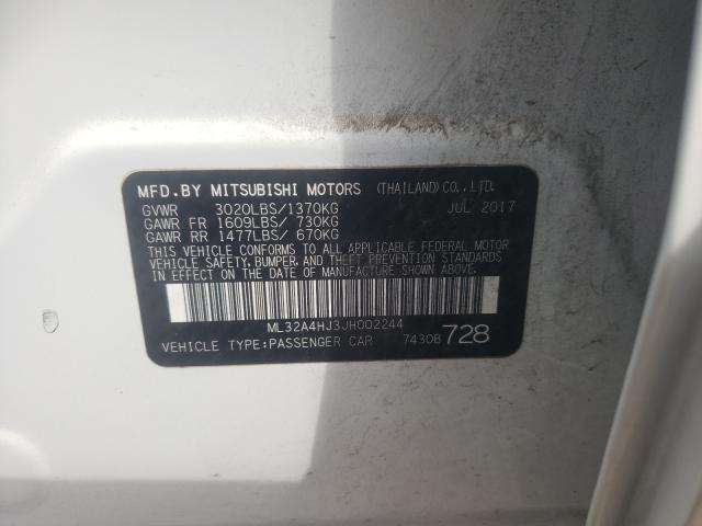 Photo 9 VIN: ML32A4HJ3JH002244 - MITSUBISHI MIRAGE SE 