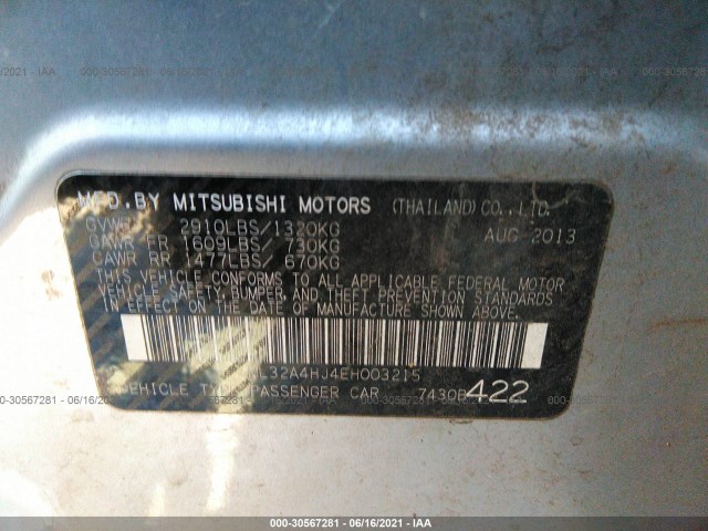 Photo 8 VIN: ML32A4HJ4EH003215 - MITSUBISHI MIRAGE 