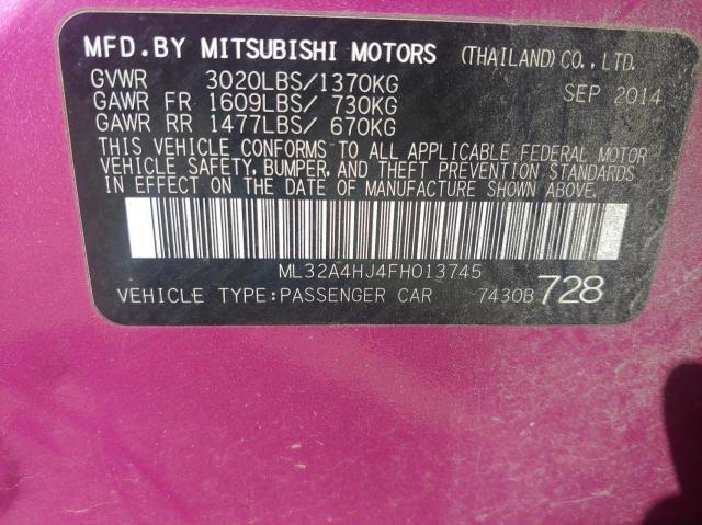 Photo 9 VIN: ML32A4HJ4FH013745 - MITSUBISHI MIRAGE 