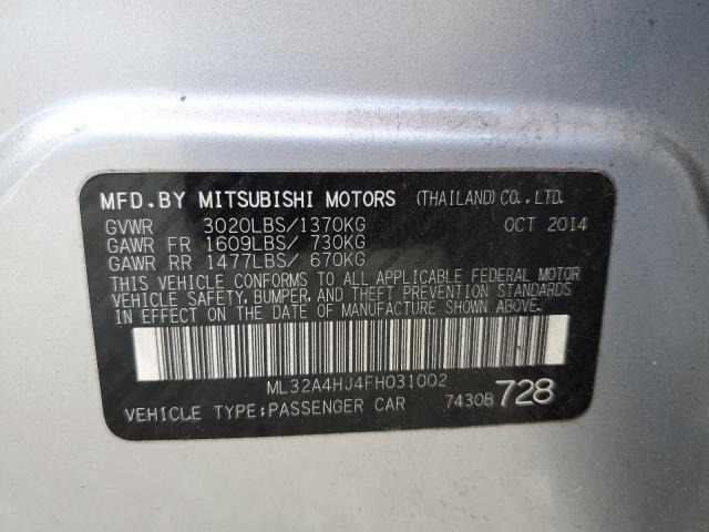 Photo 11 VIN: ML32A4HJ4FH031002 - MITSUBISHI MIRAGE ES 