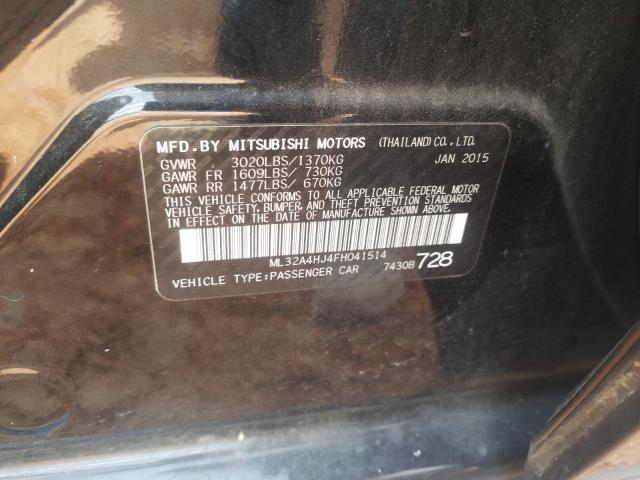 Photo 9 VIN: ML32A4HJ4FH041514 - MITSUBISHI MIRAGE ES 