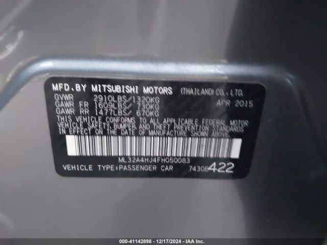 Photo 8 VIN: ML32A4HJ4FH050083 - MITSUBISHI MIRAGE 