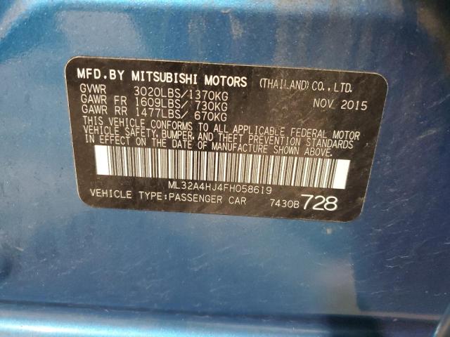 Photo 11 VIN: ML32A4HJ4FH058619 - MITSUBISHI MIRAGE ES 