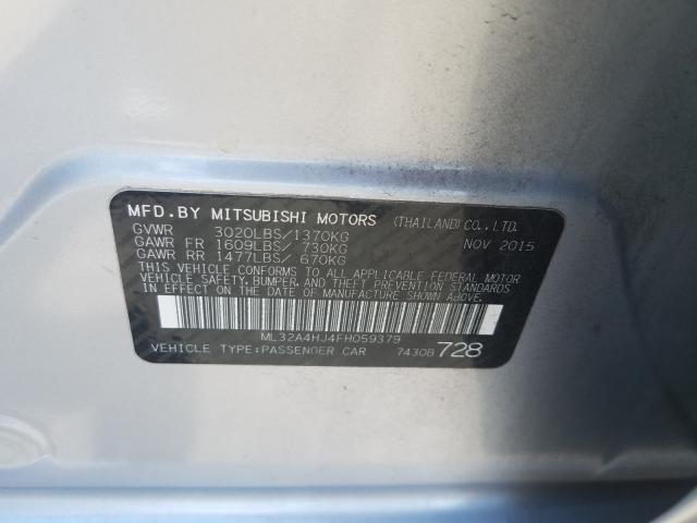 Photo 9 VIN: ML32A4HJ4FH059379 - MITSUBISHI MIRAGE ES 