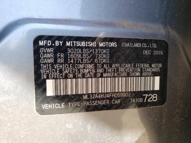 Photo 9 VIN: ML32A4HJ4FH059902 - MITSUBISHI MIRAGE ES 