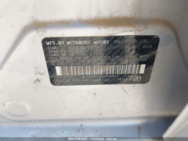 Photo 8 VIN: ML32A4HJ4FH059947 - MITSUBISHI MIRAGE 