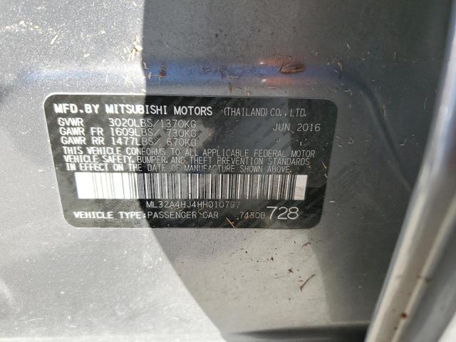 Photo 12 VIN: ML32A4HJ4HH010797 - MITSUBISHI MIRAGE SE 