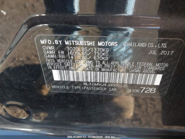 Photo 8 VIN: ML32A4HJ4JH000325 - MITSUBISHI MIRAGE 