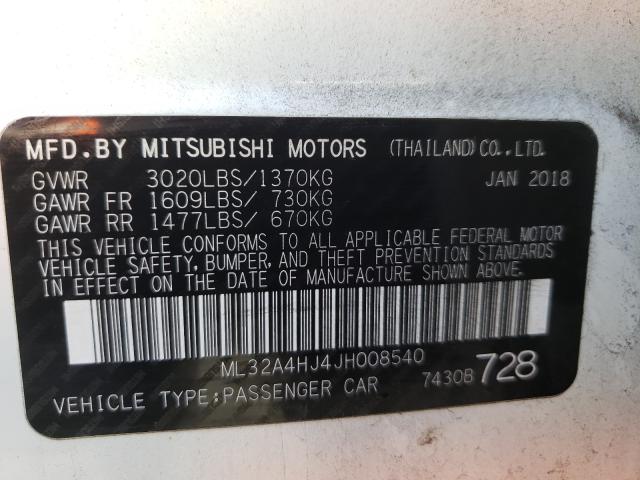 Photo 9 VIN: ML32A4HJ4JH008540 - MITSUBISHI MIRAGE SE 