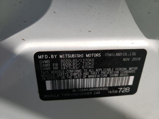 Photo 9 VIN: ML32A4HJ4KH004991 - MITSUBISHI MIRAGE SE 