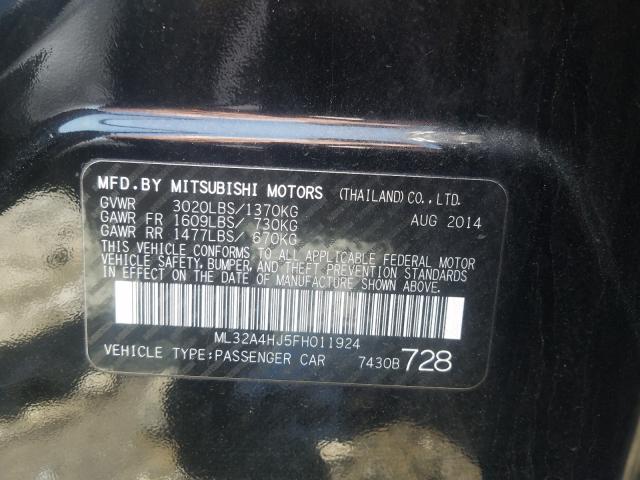 Photo 9 VIN: ML32A4HJ5FH011924 - MITSUBISHI MIRAGE ES 