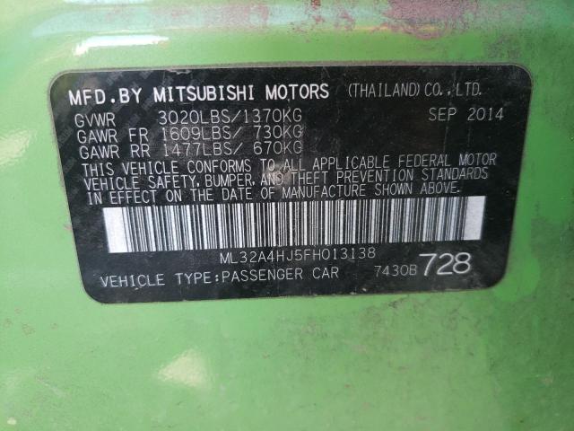 Photo 9 VIN: ML32A4HJ5FH013138 - MITSUBISHI MIRAGE ES 