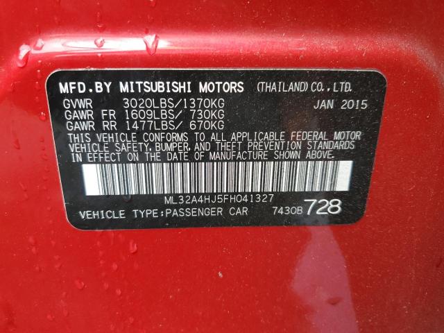 Photo 12 VIN: ML32A4HJ5FH041327 - MITSUBISHI MIRAGE ES 