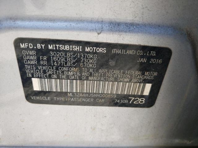 Photo 11 VIN: ML32A4HJ5HH000859 - MITSUBISHI MIRAGE 