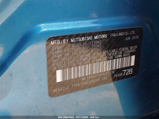 Photo 8 VIN: ML32A4HJ5HH011036 - MITSUBISHI MIRAGE 