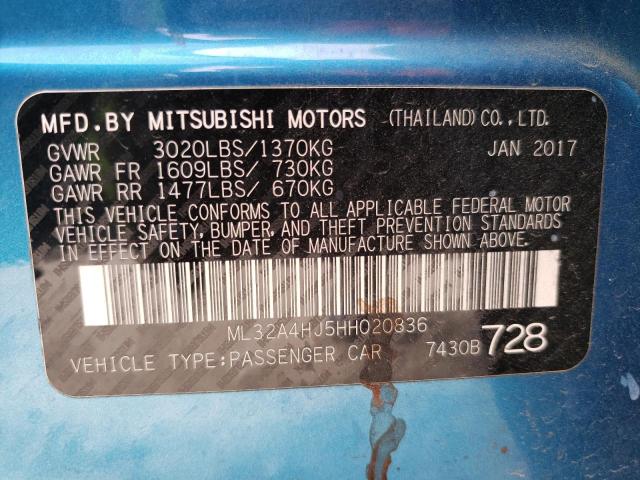 Photo 11 VIN: ML32A4HJ5HH020836 - MITSUBISHI MIRAGE SE 