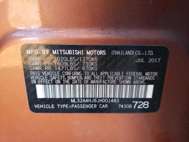 Photo 12 VIN: ML32A4HJ5JH001483 - MITSUBISHI MIRAGE SE 