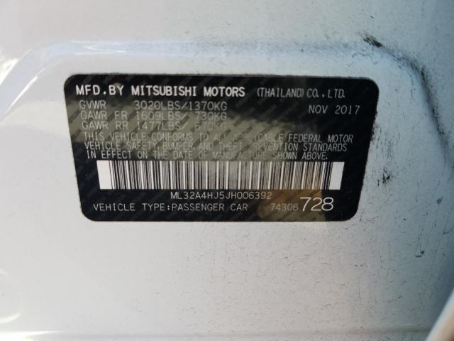 Photo 9 VIN: ML32A4HJ5JH006392 - MITSUBISHI MIRAGE SE 