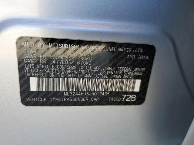 Photo 11 VIN: ML32A4HJ5JH012435 - MITSUBISHI MIRAGE SE 