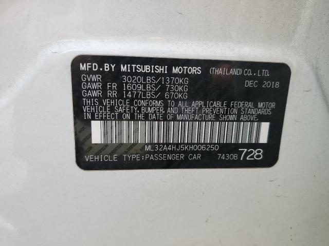 Photo 11 VIN: ML32A4HJ5KH006250 - MITSUBISHI MIRAGE SE 