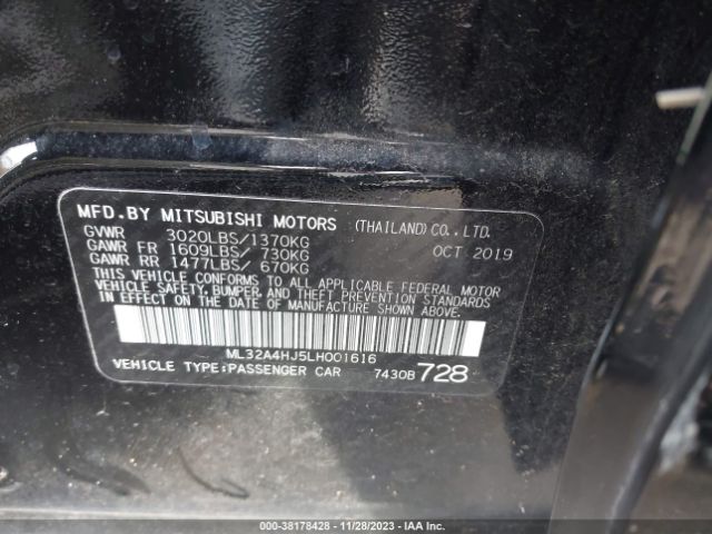 Photo 8 VIN: ML32A4HJ5LH001616 - MITSUBISHI MIRAGE 