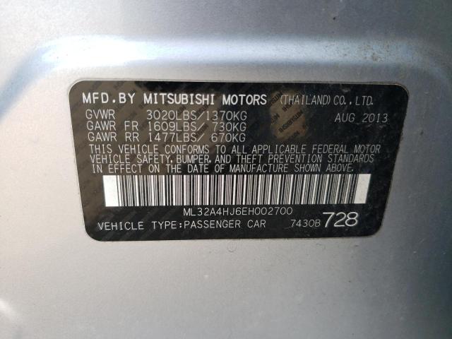 Photo 11 VIN: ML32A4HJ6EH002700 - MITSUBISHI MIRAGE 