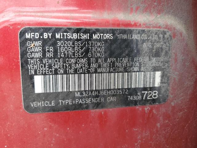 Photo 11 VIN: ML32A4HJ6EH003572 - MITSUBISHI MIRAGE 