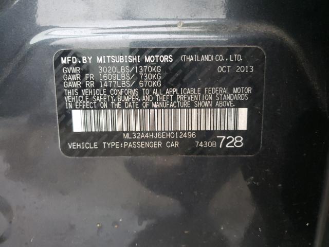 Photo 9 VIN: ML32A4HJ6EH012496 - MITSUBISHI MIRAGE ES 