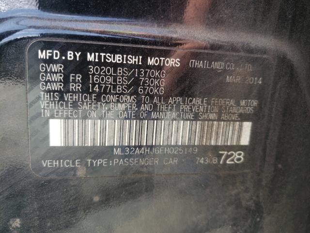 Photo 9 VIN: ML32A4HJ6EH025149 - MITSUBISHI MIRAGE ES 