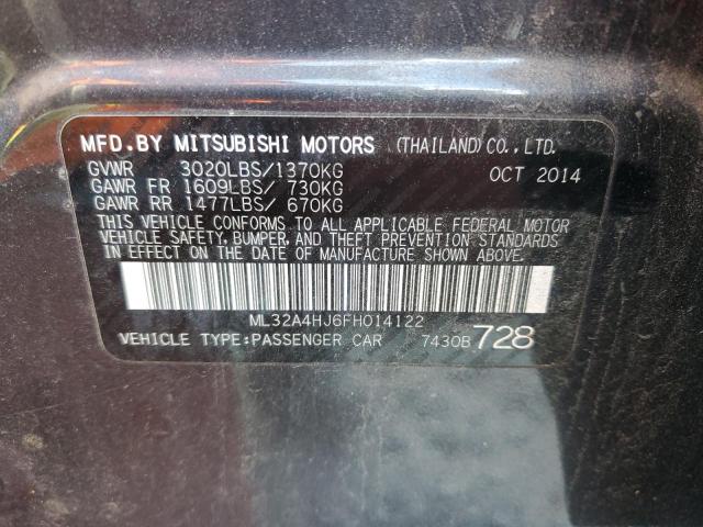 Photo 11 VIN: ML32A4HJ6FH014122 - MITSUBISHI MIRAGE ES 