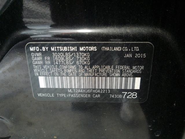 Photo 9 VIN: ML32A4HJ6FH042213 - MITSUBISHI MIRAGE 