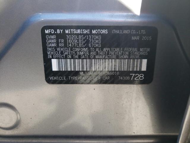 Photo 11 VIN: ML32A4HJ6FH046018 - MITSUBISHI MIRAGE ES 