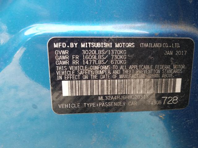 Photo 9 VIN: ML32A4HJ6HH020313 - MITSUBISHI MIRAGE SE 