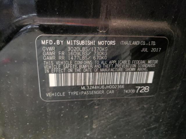 Photo 9 VIN: ML32A4HJ6JH002366 - MITSUBISHI MIRAGE SE 