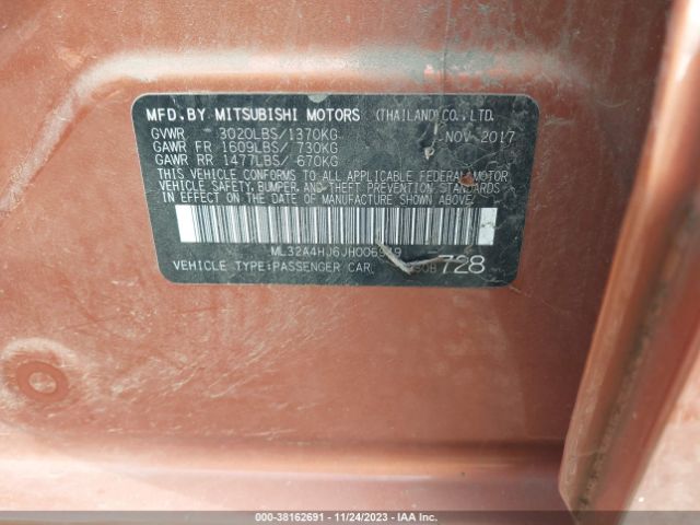 Photo 8 VIN: ML32A4HJ6JH006949 - MITSUBISHI MIRAGE 