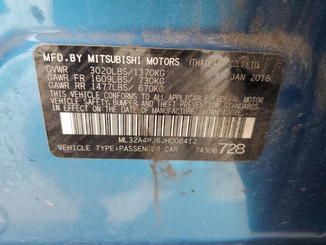 Photo 11 VIN: ML32A4HJ6JH008412 - MITSUBISHI MIRAGE SE 